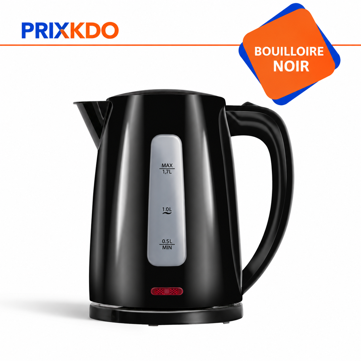 BOUILLOIRE ELECTRIQUE PLASTIQUE NOIR - 1.7 LITRES - KEP0301-GS