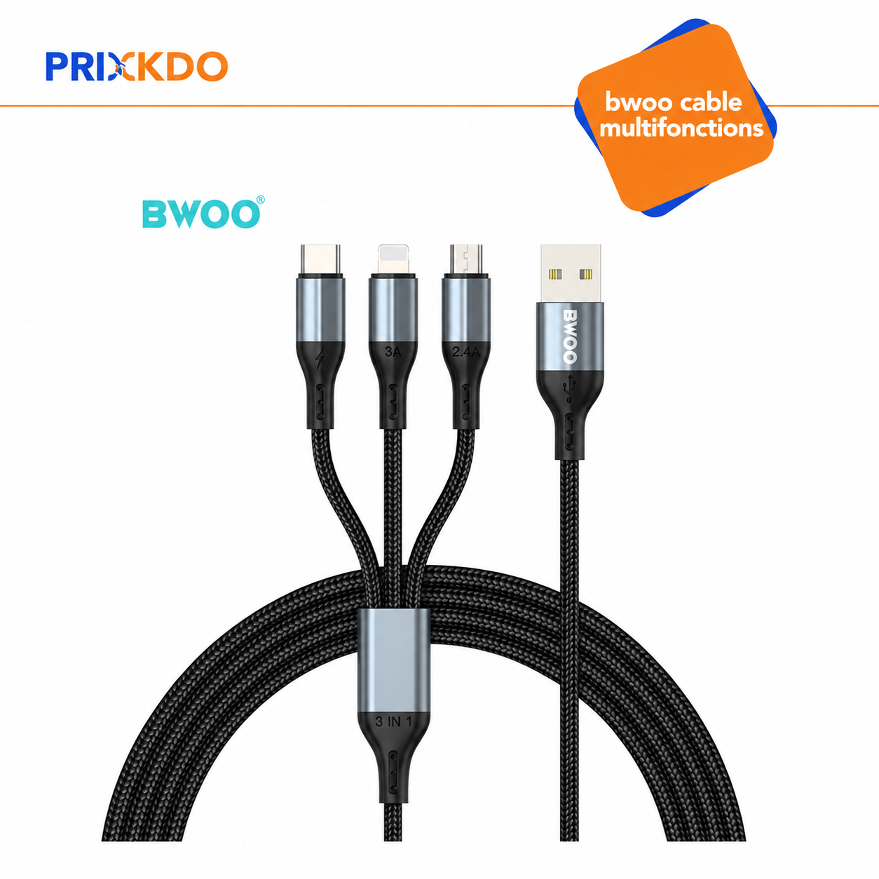 Bwoo CABLE TYPE C 2.4A. BO-X155C