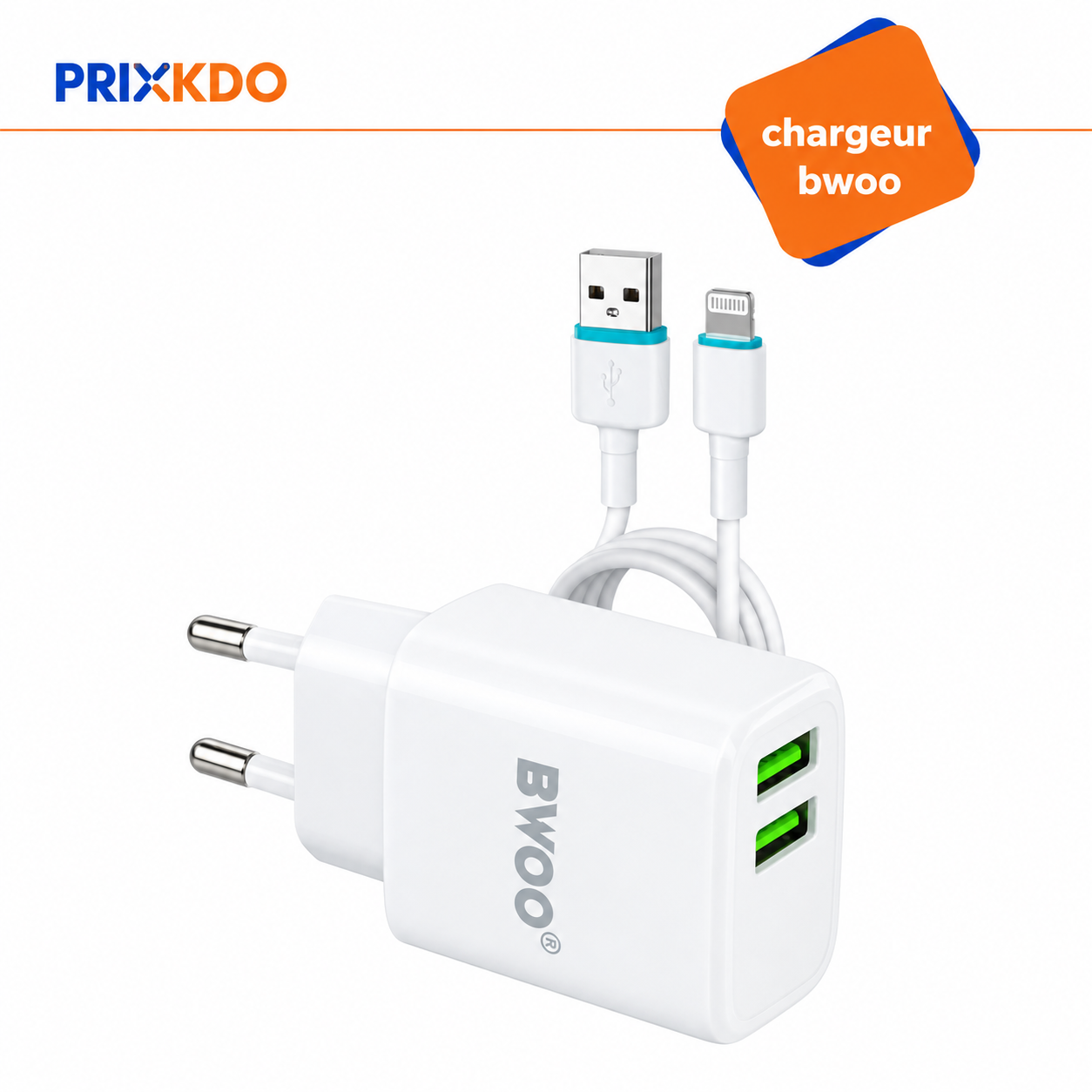 Bwoo CABLE DE DONNEE USB 2.4A.  BO-X235V
