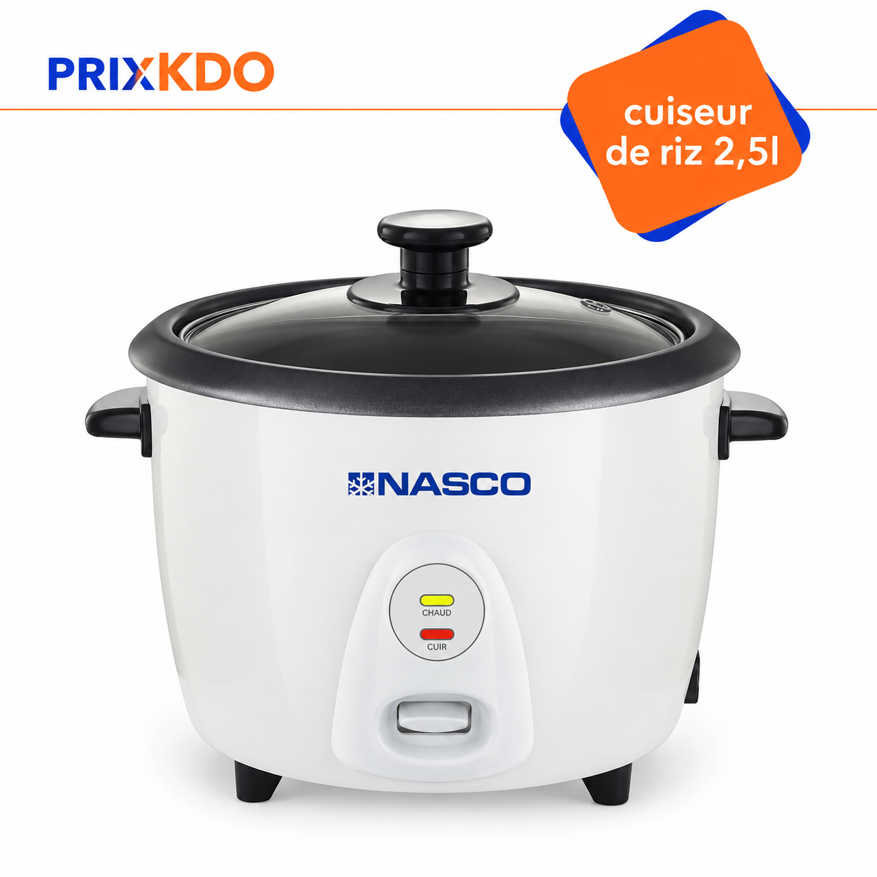 CUISEUR DE RIZ 2.8L - COUVERCLE EN VERRE - NAS-RC2,8WB