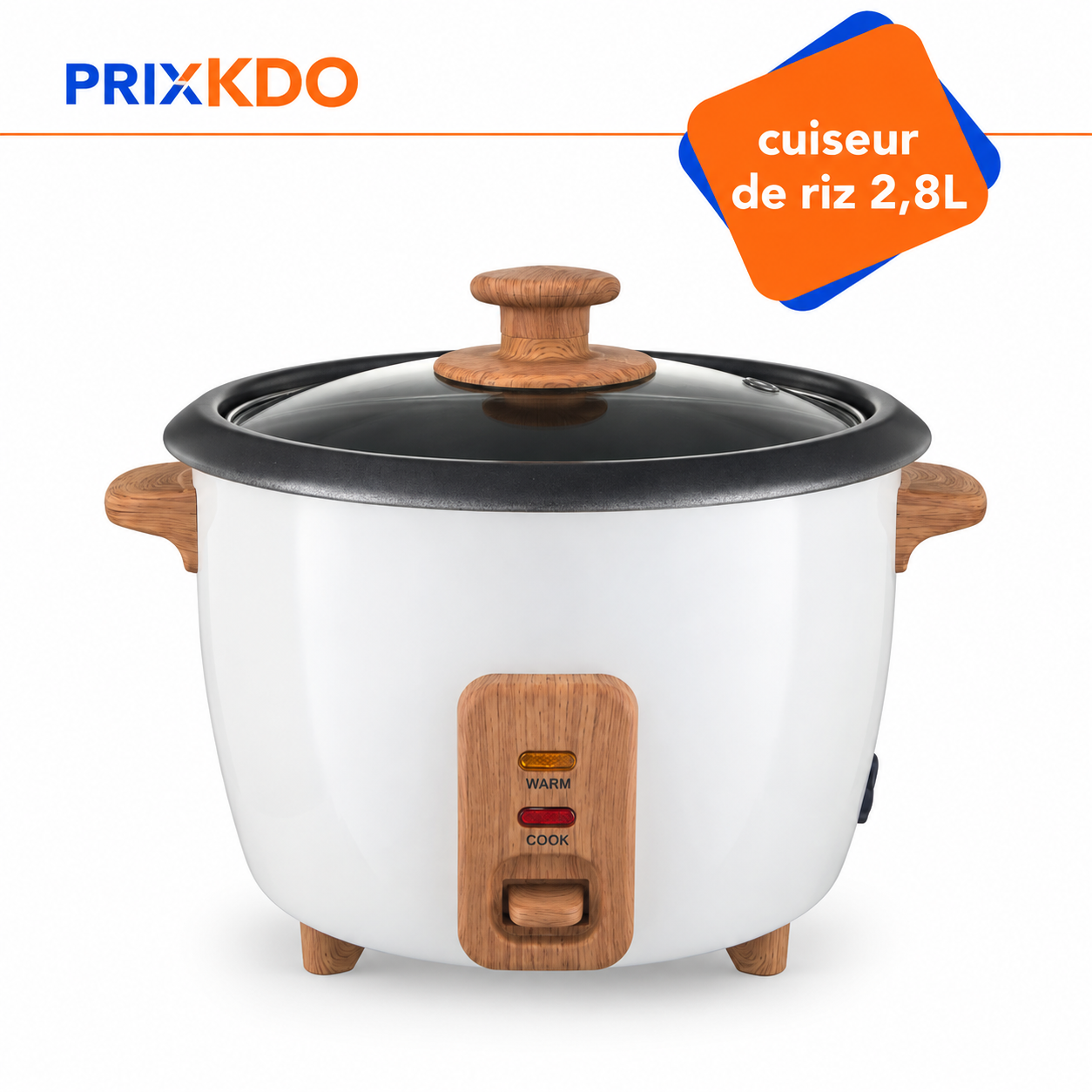 CUISEUR DE RIZ 2.8L - COUVERCLE EN VERRE - NAS-RC2,8WM