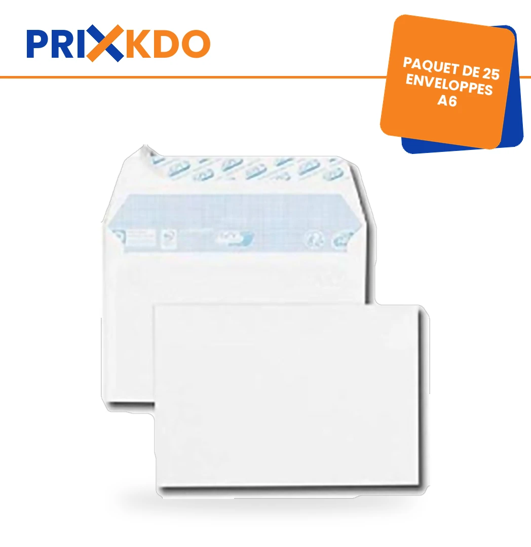 PAQUET DE 25 ENVELOPPES A6