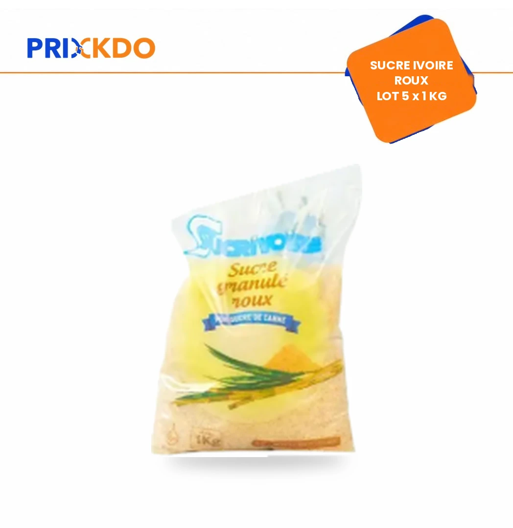 sucre ivoire roux lot 5X1kg